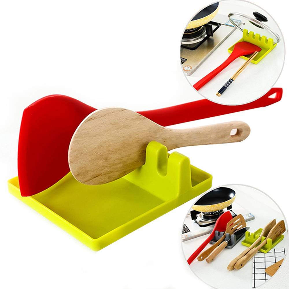 New Design Plastic Spoon Pot Lid Shelf Ladle Spoon Holder Utensils Holders For Kitchen Counter Or Stove Top